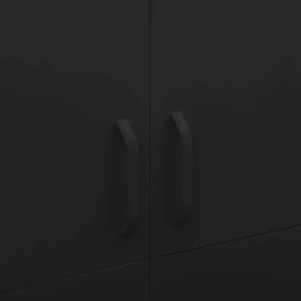 vidaXL Wardrobe Black 35.4"x19.7"x70.9" Steel - Image 7