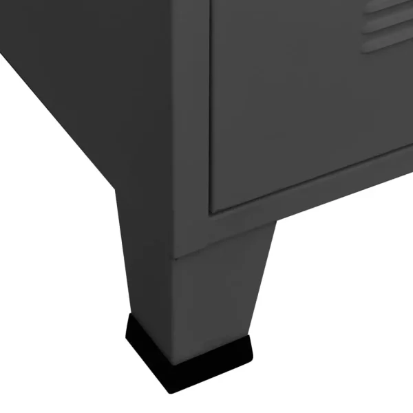 vidaXL Industrial Wardrobe Anthracite 35.4"x19.7"x70.9" Metal - Image 7